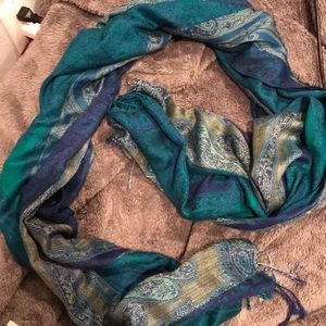 Blue and green scarf